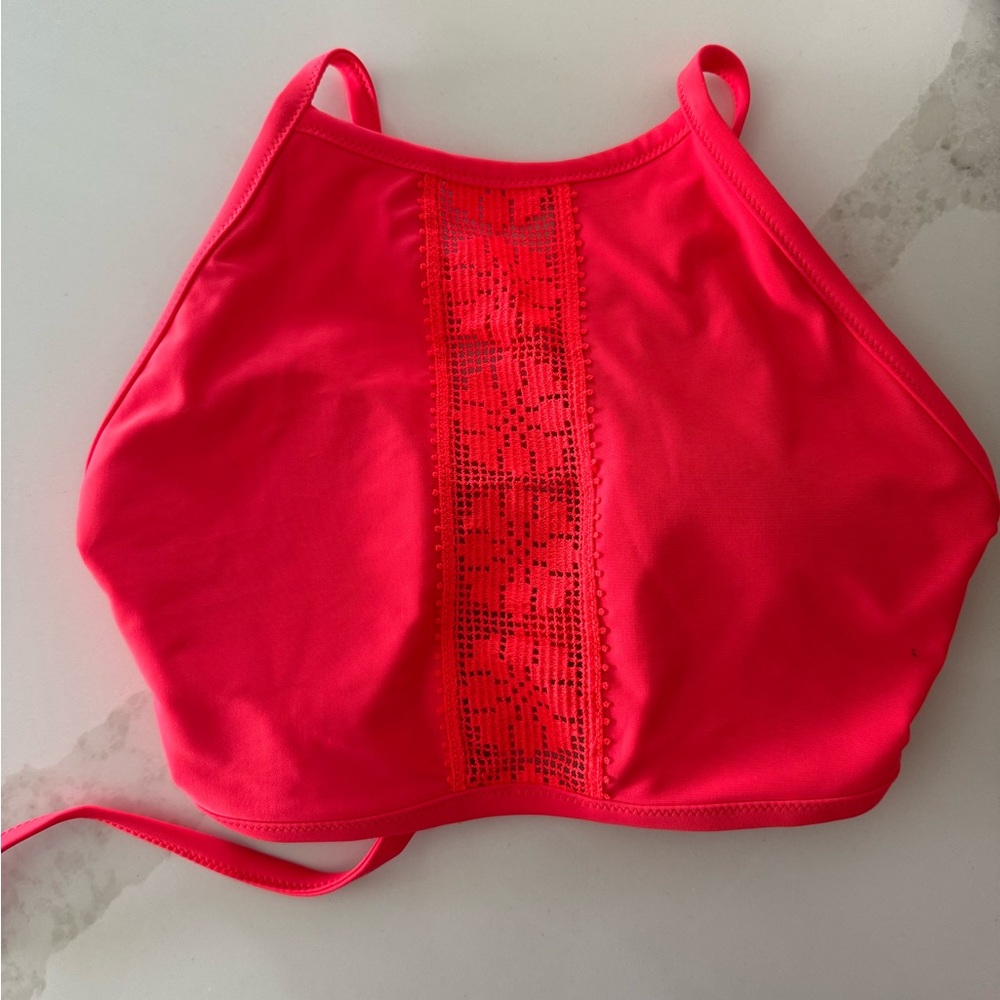 Vibrant ornage/red Halter Bikini Top